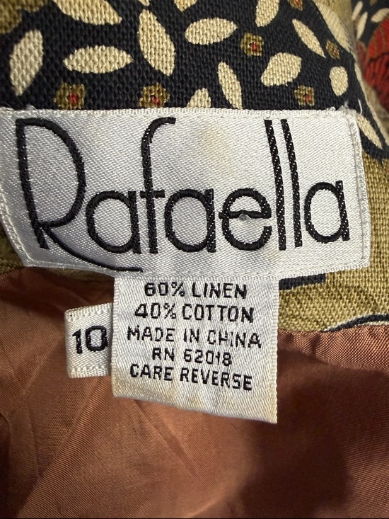 Tropical Safari Floral Linen Cotton Blazer Botanical Print Structured Tailored - Picture 9 of 9